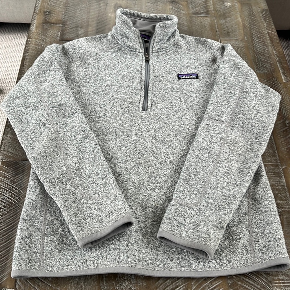 Patagonia Gray Marled Quarter-Zip Fleece Pullover